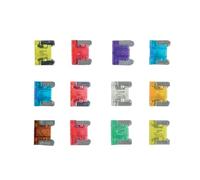 Autobest Fusible x 12 - Fuse - Violet, Marron Clair, Marron, Rouge, Bleu, Jaune, Blanc, Vert - Cuivre - 3A, 5A, 7.5A, 10A, 15A, 20A, 25A, 30A - Porte - Fusible Set