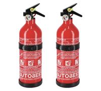 Autobest Lot de 2 extincteurs 1kg à Poudre Classe ABC