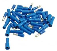 AUTOBEST - Lot de 50 cosses cylindrées 4 MM bleues 25 mâles/25 femelles - Réf. 261021