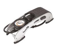 Autobest Pompe à Pied Simple Corps - Métal - avec contrôleur de Pression - 3 Embouts de gonflage