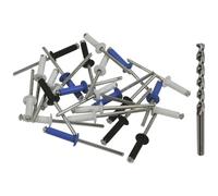 Autobest Rivets Plaque immatriculation - 24 pièces - Diamètre 4 mm - 1 mèche