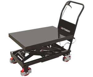 Autobest Table de Levage hydraulique 300 kg - 2 Roues pivotantes - Dimensions Plateau 82 x 50 cm - Atelier et Garage