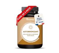 Autobronzant 11 Actifs - Efficacité 1 Mois - Hâle Naturel, Uniforme -2 Mois | Formule 11 Actifs - Bêta Carotène - 80% de Satisfaction - Antioxydant - Visage & Corps - Sans Soleil - 60 Gélules - Vitavea