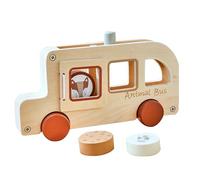 Autobus jouet en bois pour bébés Jeu éducatif interactif portable pour jeu scolaire créatif pour garçons et filles Divertissement à la maison
