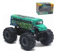Autobus scolaire Monster Trucks moules sous pression 1:43 Jaune Jouets Voitures Modeles Metal Pull Back Vehicules de jeu pour enfants
