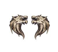 Autocarte de voiture en métal wolf head totem autocollant loup emblème véhicule autocollant décoration bronze 1pair, autocollant en métal