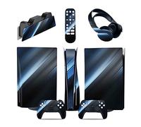 Autocollant 05900 Console Pour PS5 Disc Edition & Digital Sticker Vinyl Decal Cover Pour Ps5 Controller & Charging Station & Headset & Media Remote Revêtement(Disc Version)