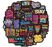 Autocollant 100 Pcs Neon Phrase Citation Stickers, Motivation Positive Inspirants Autocollant, Waterproof Vinyle Stickers pour Pc Ordinateur Portable Scrapbooking Bouteille Téléphone Journal Skate etc