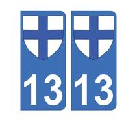 Autocollant 13 avec Blason Marseille Plaque immatriculation Auto (9,8 x 4,5 cm)