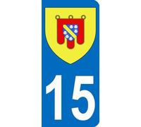 Autocollant 15 avec Blason Cantal Plaque immatriculation Moto (6,3 x 2,9 cm)