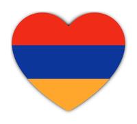 Autocollant : 200 mm - 1 pièce - Autocollant cœur drapeau Arménie vinyle 200 mm 20 cm résistant aux intempéries pour voiture, ordinateur portable, valise
