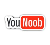 Autocollant : 200 mm, 1 pièce - Autocollant de jeu YouNoob géant pour porte, mur et configuration