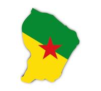 Autocollant : 200 mm, 1 pièce - Silhouette drapeau/Flap Map - Guyane française - GF - pour voiture, ordinateur portable et plus encore
