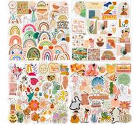 Autocollant 200 pcs Stickers Jolis Thème de Bohème Imperméable Vinyle Aesthetic Deco Lot Autocollants Marque pour PC Ordinateur Téléphones Portable Valise Skate Macbook Frigo Mug Velo Moto Auto etc