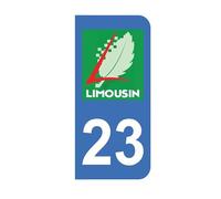 Autocollant 23 avec Logo Officiel région Limousin pour Plaque immatriculation Moto (6,3 x 2,9 cm)