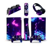 Autocollant 23819 Console Pour PS5 Disc Edition & Digital Edition Sticker Vinyl Decal Cover Pour Ps5 Controller & Charging Station & Headset & Media Remote Revêtement(Digital Edition)