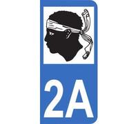Autocollant 2A avec Logo Officiel de la région Corse pour Plaque immatriculation Moto (6,3 x 2,9 cm)