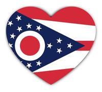 Autocollant : 300 mm, 1 pièce - Drapeau de l'Ohio Cœur Autocollant Vinyle 300 mm (30 cm) Imperméable Résistant aux UV Voiture Ordinateur Portable Valise Décor