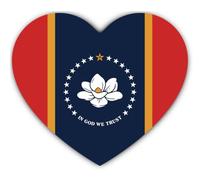 Autocollant : 300 mm 1 pièce - Drapeau du Mississippi en forme de cœur autocollant vinyle 300 mm USA décoration imperméable à l'eau