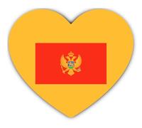 Autocollant : 300 mm, 1 pièce - Drapeau du Monténégro en forme de cœur en vinyle résistant aux intempéries, grand format 300 mm 30 cm pour voiture, ordinateur portable et fenêtre