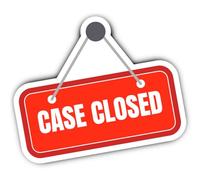 Autocollant : 300 mm, 1 pièce - Énorme panneau rond CASE CLOSED Chancellerie