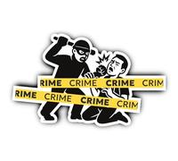 Autocollant : 300 mm, 1 pièce - gigantesque Crime Scene Droit pénal Comic Sticker pour bureau