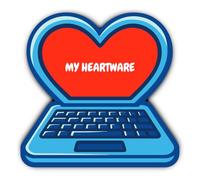 Autocollant : 300 mm, 1 pièce - My Heartware Ultra Laptop Cœur IT Sticker mural