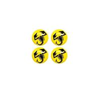 Autocollant 3d - Abarth - Scorpion - Jaune - Diamètre 9 Mm - 4 Pièces