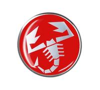 Autocollant 3d - Abarth - Scorpion - Rouge - Diamètre 50 Mm - Produit Officiel