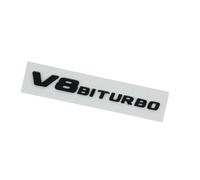 Autocollant 3D ABS V8 Twin Turbo for garde-boue C63S E63 CLS63 - Accessoires for améliorer l'identification du véhicule(Black V8 1pcs)
