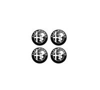 Autocollant 3D - Alfa Romeo - Logo Noir - 4 Pièces - 9 mm - Flexible et Brillant
