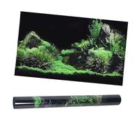 Autocollant 3D de fond d'aquarium, papier peint pour aquarium, 61 x 40 cm, plantes sous-marines, décor d'algues marines, auto-adhésif en PVC statique pour une application facile, (122*46cm)