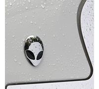 Autocollant 3d De Tête D'alien En Métal Chromé, Badge D'emblème De Voiture, Décalcomanies Créatives