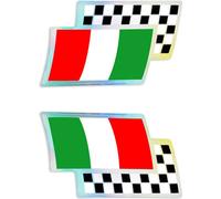 Autocollant 3D Drapeau Italie Échec HQ, 25 x 40 mm