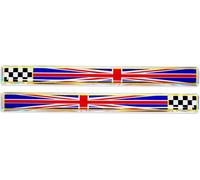 Autocollant 3D Drapeau Royaume-Uni Échecs HQ, 10 x 110 mm