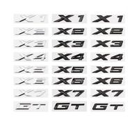 Autocollant 3D en ABS chromé Noir for Coffre arrière de Voiture, Compatible avec Les modèles X1, X2, X3, X4, X5, X6, X7 GT, emblème, Badge, Accessoires de Style(Matt Black,X 5)