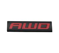 Autocollant 3D en métal avec logo AWD pour hayon de voiture - Finition chromée - Badge AWD pour 4 roues motrices SUV hors route (noir rouge)