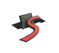Autocollant 3D en métal for calandre avant de voiture, emblème S, compatible avec les accessoires automobiles(Big Red Black S Sticker)