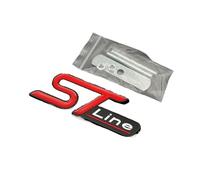 Autocollant 3D en métal St Line, emblème de calandre Avant de Voiture, Badge de Coffre, Logo St Line, Accessoires(Grill Red Black,100x35mm)
