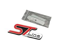 Autocollant 3D en métal St Line, emblème de calandre Avant de Voiture, Badge de Coffre, Logo St Line, Accessoires(Grill Red Silver,100x35mm)