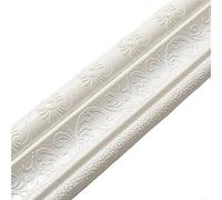 Autocollant 3D en mousse pour plinthes et plinthes murales - Bordure autocollante en relief pour murs, portes, verre, escaliers, arrière-plans TV, armoires, bande décorative amovible (blanc)