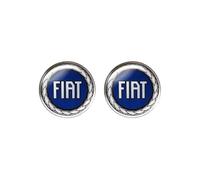 Autocollant 3D - Fiat - Logo Officiel - Bleu - Diamètre 12 mm - 2 Pièces
