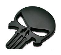 Autocollant 3D Marvel pour la voiture, crâne Punisher, métal, noir, tête de mort