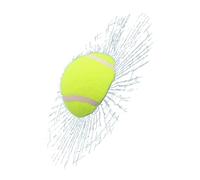 Autocollant 3D Pare-Brise Fissuré - Effet Réaliste Casse de Vitre par Balle de Tennis | Vinyle Adhésif pour Farce ou Décoration de Voiture | Facile à Poser et à Retirer, pour SUV, Berline, Utilitaire