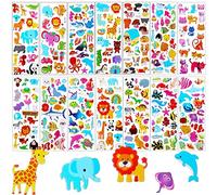 Autocollant 3D pour Enfants 2 à 4 ans,14 Feuilles kids Stickers Comprenant des Animaux,la Vie Océanique,Poisson,Gommettes Pour Bricolage Scrapbooking Récompense Cadeau,Cadeau Anniversaire bébés