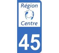 Autocollant 45 avec Logo Officiel région Centre pour Plaque immatriculation Moto (6,3 x 2,9 cm)