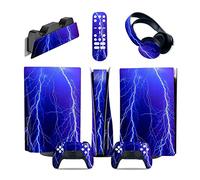 Autocollant 46991 Console Pour PS5 Disc Edition & Digital Sticker Vinyl Decal Cover Pour Ps5 Controller & Charging Station & Headset & Media Remote Revêtement(Digital Edition)