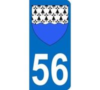 Autocollant 56 Blason Morbihan pour Plaque immatriculation Moto (6,3 x 2,9 cm)