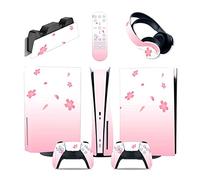 Autocollant 56119 Console Pour PS5 Disc Edition & Digital Sticker Vinyl Decal Cover Pour Ps5 Controller & Charging Station & Headset & Media Remote Revêtement(Disc Version)