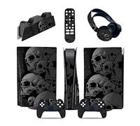 Autocollant 72672 Console Pour PS5 Disc Edition & Digital Edition Sticker Vinyl Decal Cover Pour Ps5 Controller & Charging Station & Headset & Media Remote Revêtement(Disc Version)